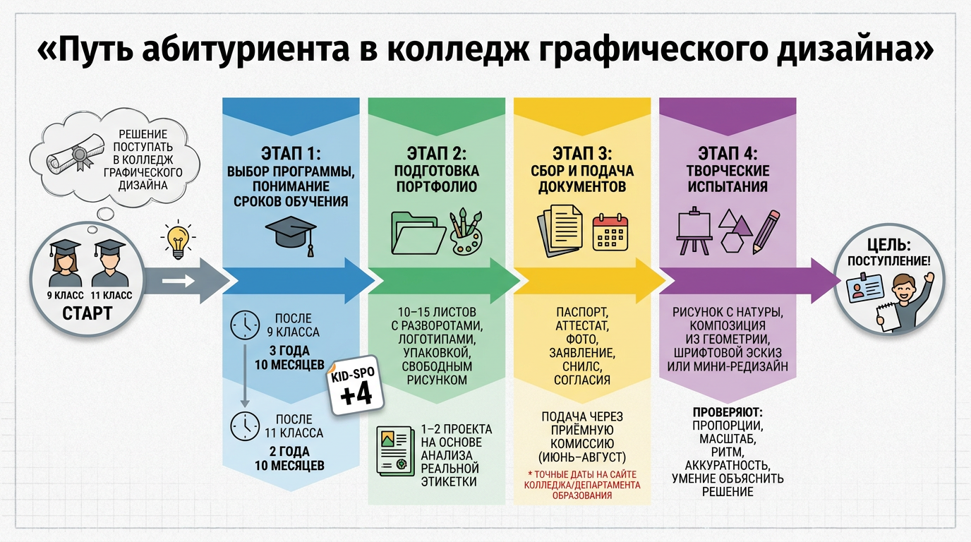Путь абитуриента в колледж графического дизайна